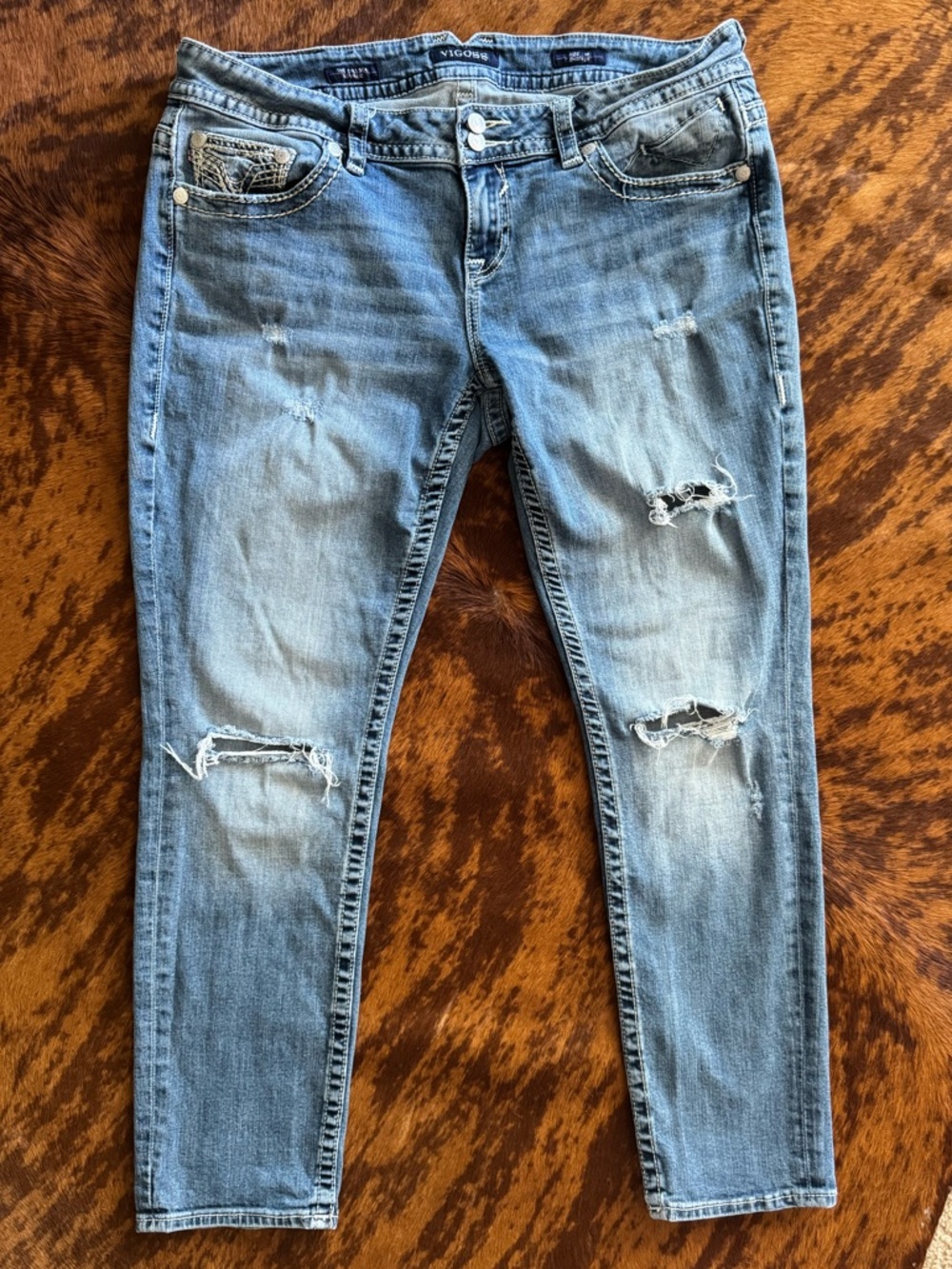 Vigoss Light Blue Ripped Skinny Jeans